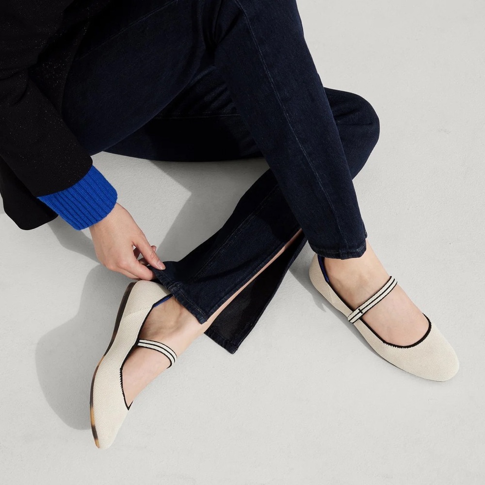 Rothy's The Square Mary Jane in the color Gardenia 8